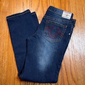 True Religion Jeans Boys Size 14 (28X27) Ricky Relaxed Straight Leg Blue Denim